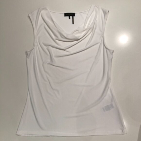 Donna Karan New York Sleeveless Cowl Neck Top in White Size M - Picture 12 of 12
